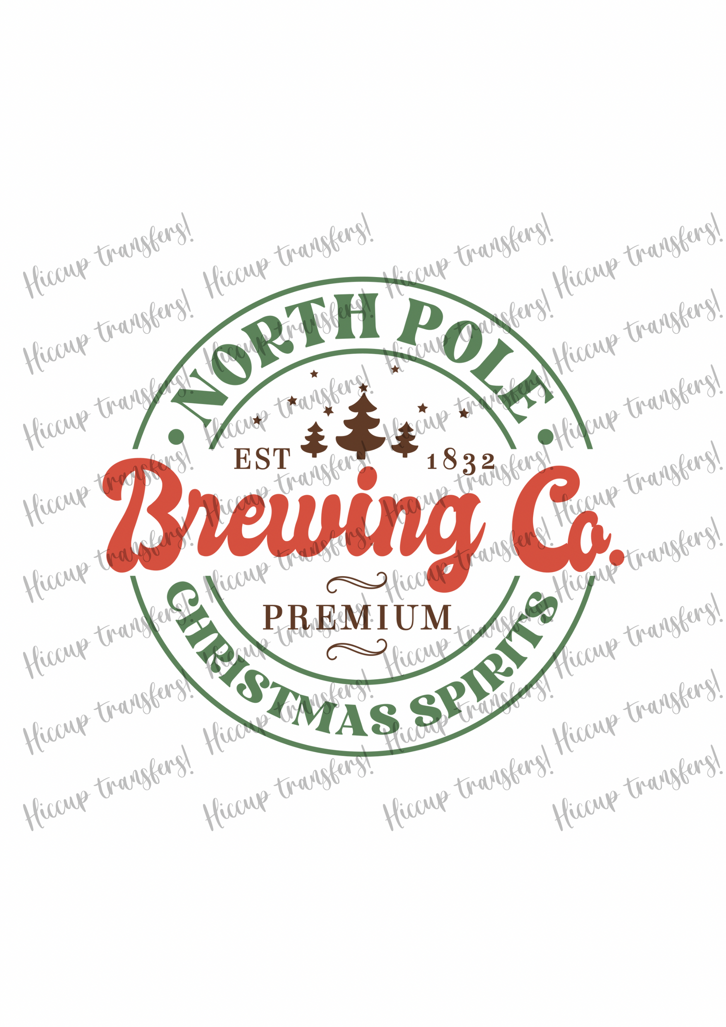 North Pole Brewing Christmas DTF transfer