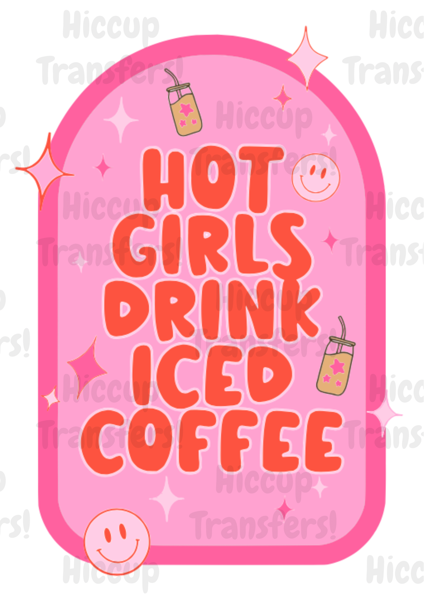 Hot girls drink iced coffee | DTF transfer