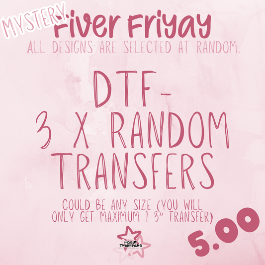 3 x Mystery DTF Transfers | Fiver Friday