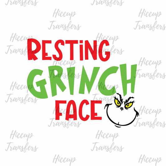 Resting G Face | DTF transfer | Green Christmas