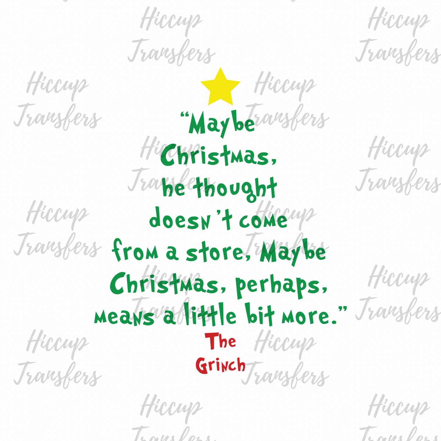 Tree Quote  | UVDTF 3” Decal | Green Christmas