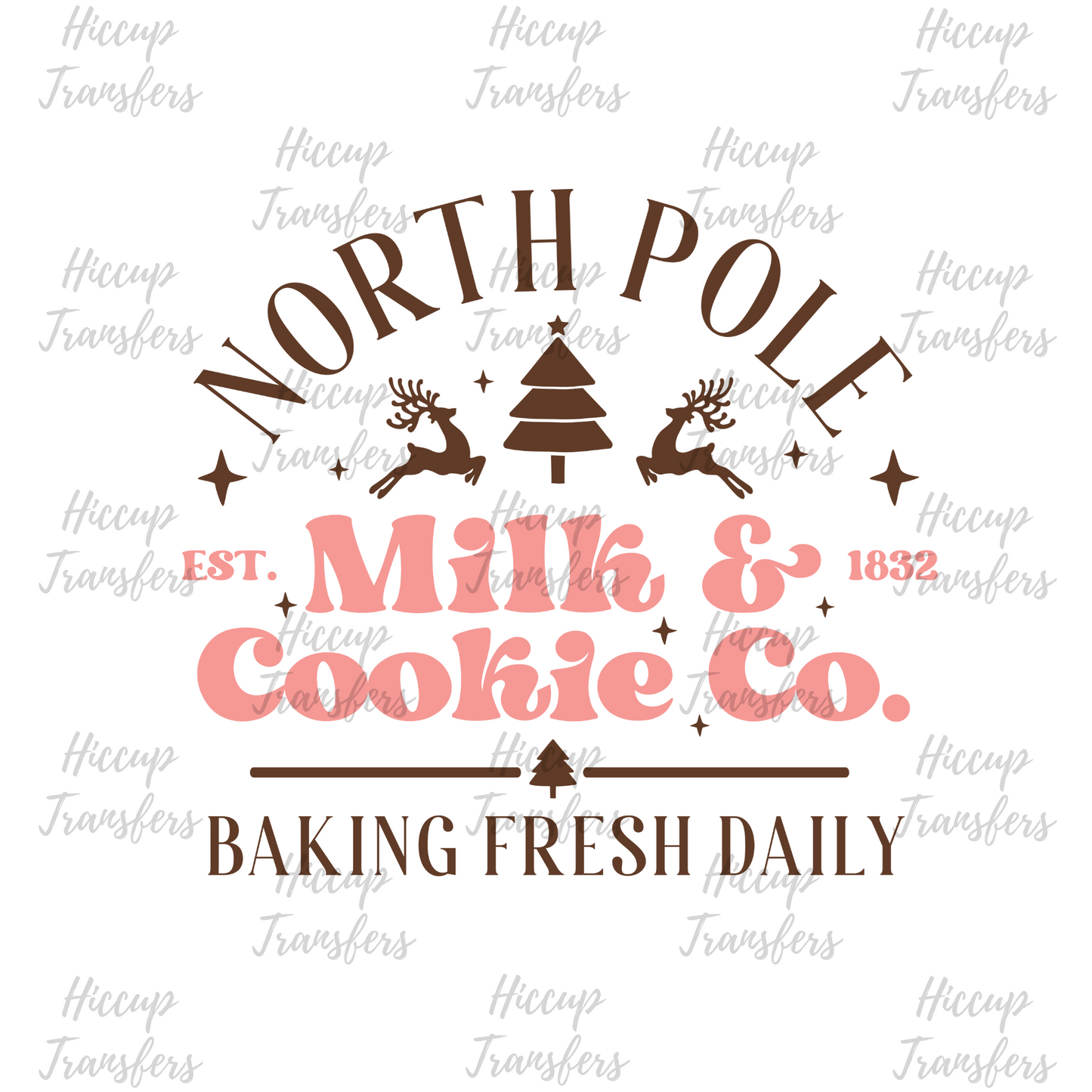 North Pole Milk & Cookie Co | Retro Christmas | UVDTF 3” Decal