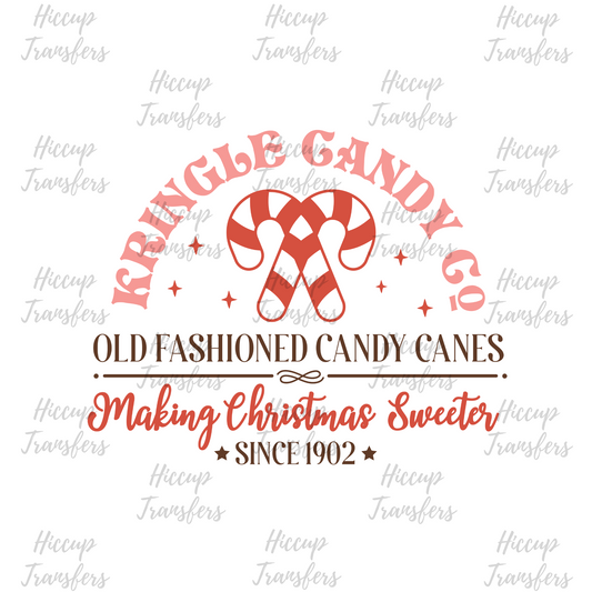 Kringle Candy Canes | Retro Christmas | UVDTF 3” Decal