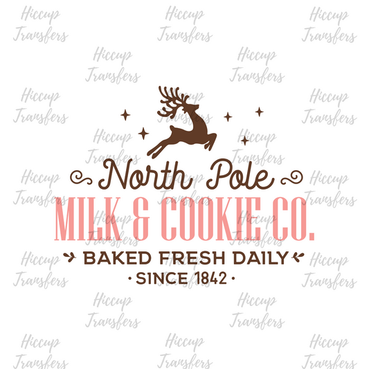 North Pole Milk & Cookie Co| Retro Christmas | UVDTF 3” Decal