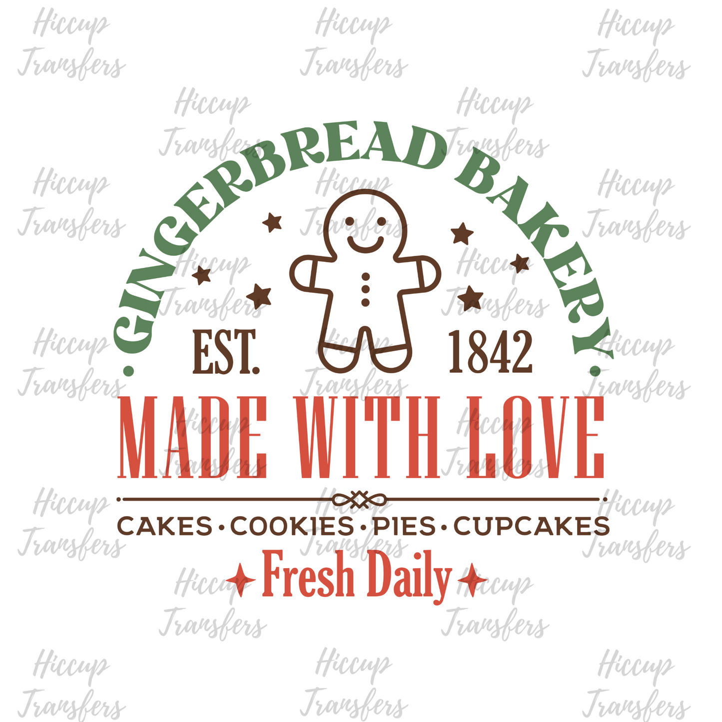 Gingerbread Bakery | Retro Christmas | UVDTF 3” Decal