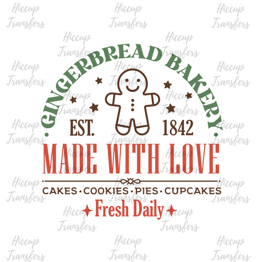 Gingerbread Bakery | Retro Christmas | UVDTF 3” Decal