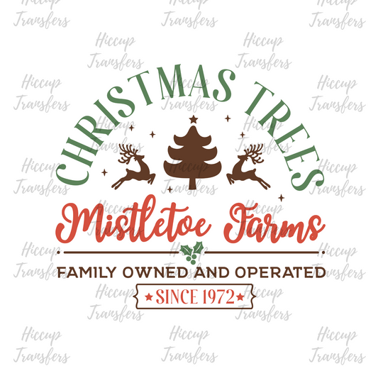 Mistletoe Farms | Retro Christmas | UVDTF 3” Decal