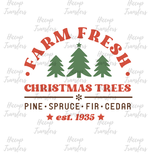 Farm Fresh Christmas Trees | Retro Christmas | UVDTF 3” Decal