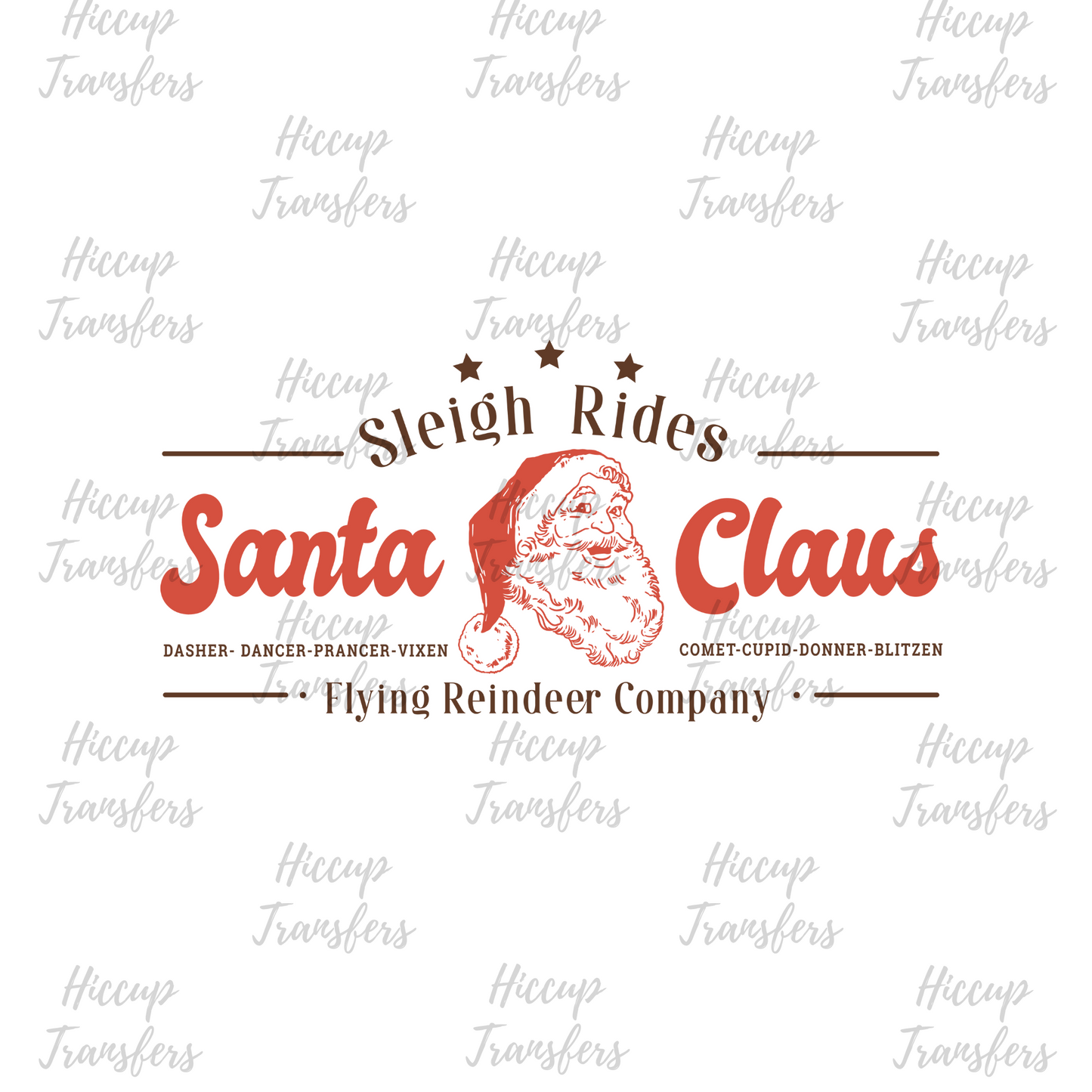 Santa Claus Sleigh Rides | Retro Christmas | UVDTF 3” Decal