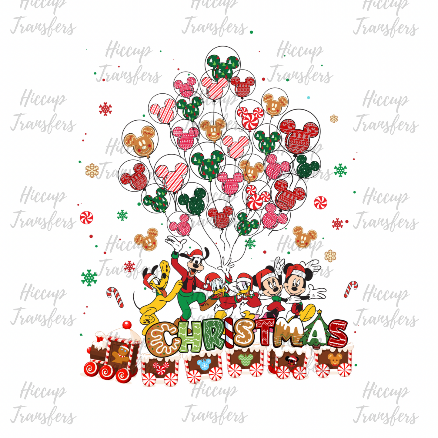 Christmas Balloons Mouse | Christmas | DTF transfer