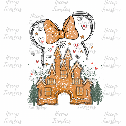 Gingerbread Mouse Bow | Christmas | DTF transfer