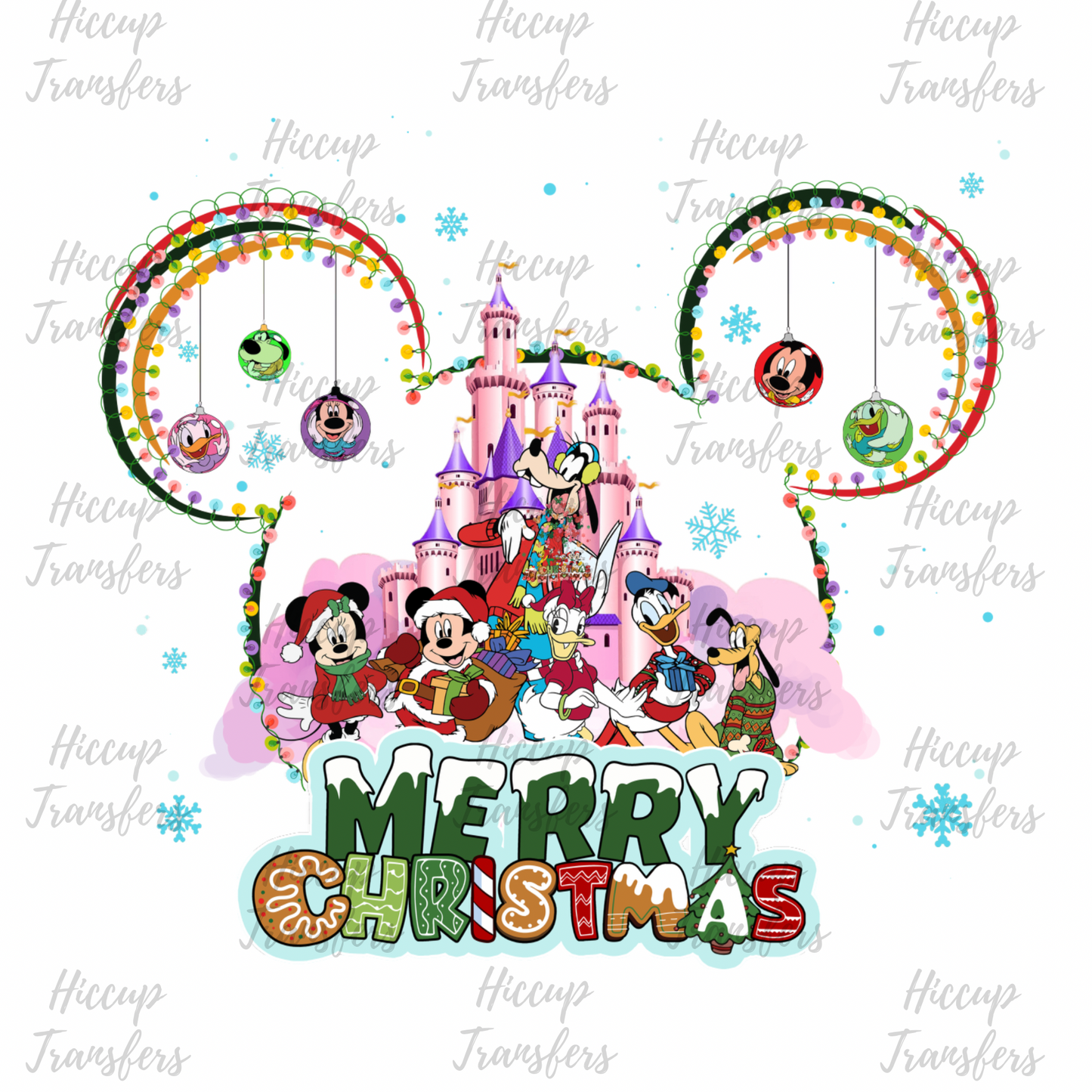 Merry Christmas Mouse Ears | Christmas | DTF transfer