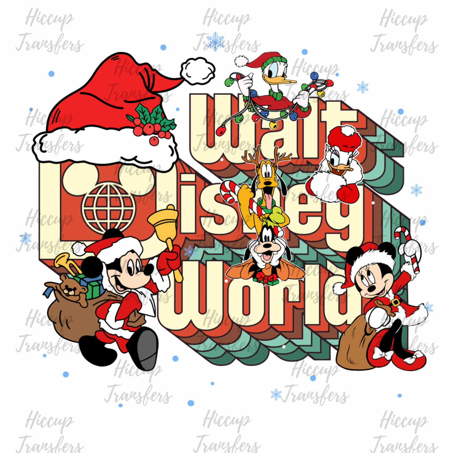 Retro mouse wording | Christmas | DTF transfer