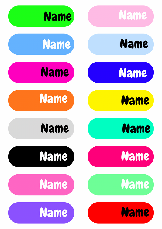 UVDTF Name Labels - Stick On - Plain