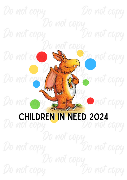 Orange Dragon | Children In Need | DTF transfer