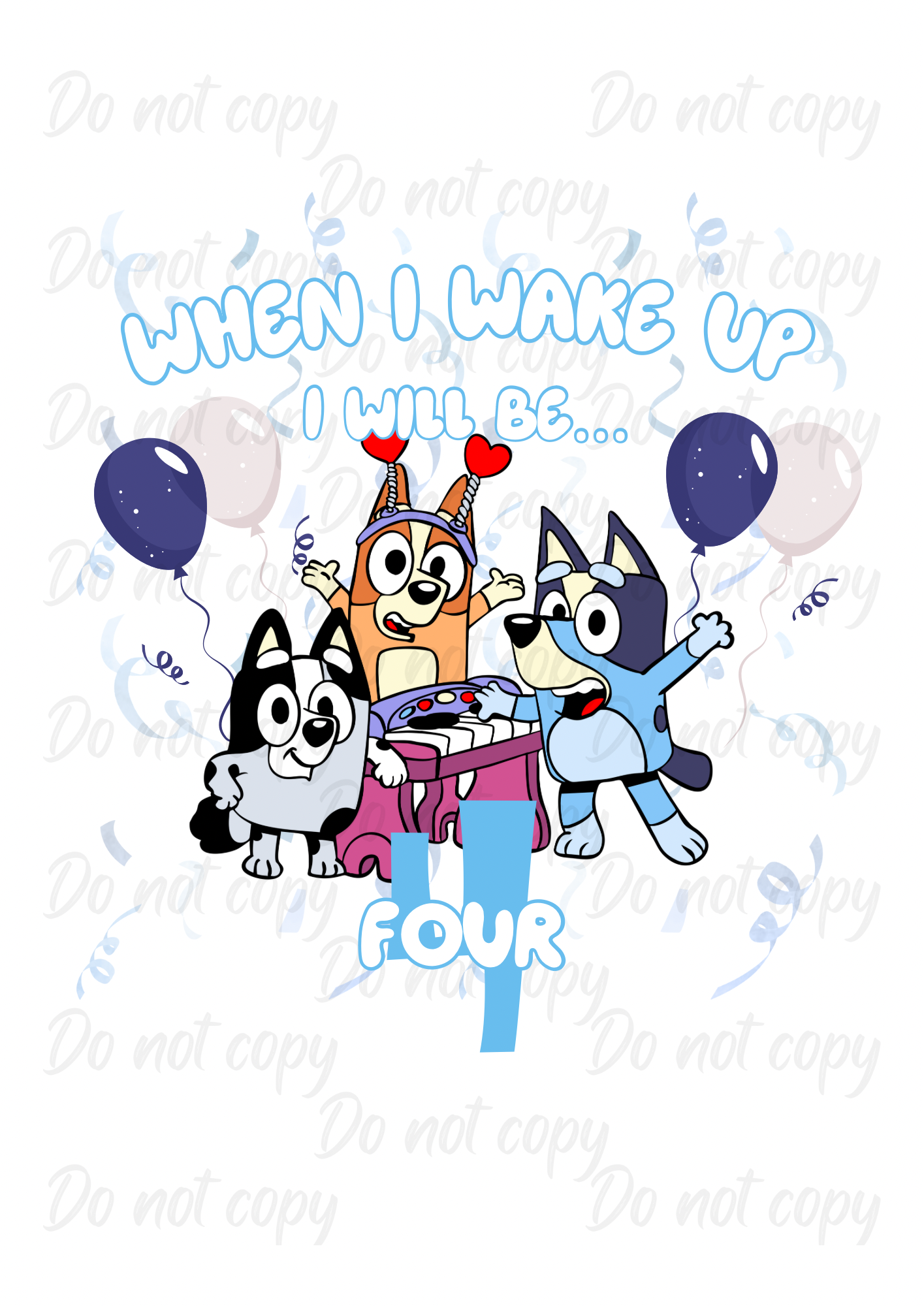 Blue Dog Blue | When I Wake Up | Hiccup Exclusive | Birthday DTF transfer