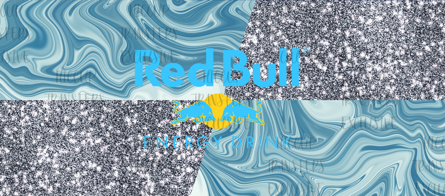 Marble Blue Red Bull | 16oz Libbey Wrap | Hiccup Exclusive
