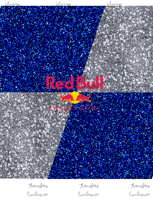 Blue Glitter Red Bull | 20oz Tumbler Sublimation Wrap | Hiccup Exclusive