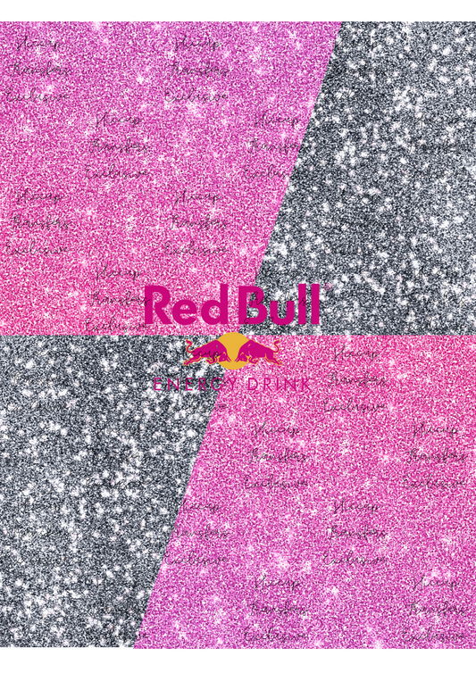 Pink Glitter Red Bull | 20oz Tumbler Sublimation Wrap | Hiccup Exclusive
